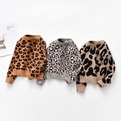 China New Babies Leopard Print Sweater Hot Popular Soft Oversized Anti-Shrink Boys Long Sleeve Sweater for sale