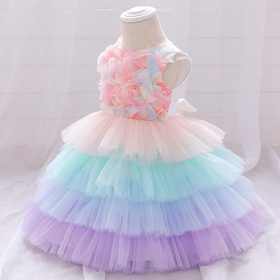 China Sleeveless Princess Wedding Cake Dress Princess Party Dress Baby Gril Lovely Summer Toddler Anti-wrinkle for sale