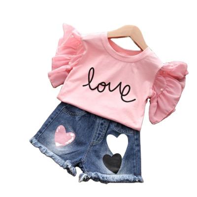 China Infants Casual Clothing Sets White Two Piece Outfit Cartoon Printing Cotton Vest Shorts Kids Clothing for sale