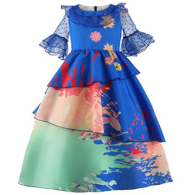 China Latest Anti-wrinkle Summer Style Floral Design Party Wear Kid Children Girl Western Dress For Kid Girl for sale