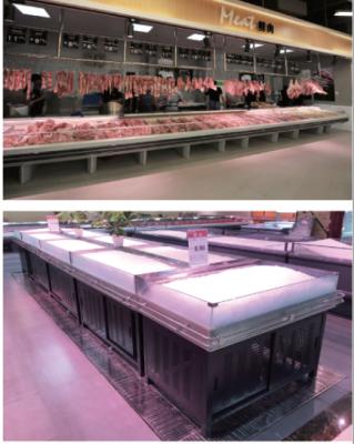 China Supermarket durable ice cream and fresh table for seafood display rack for sale