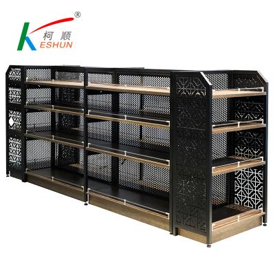 China Retail Store Used Wood Double Sided Supermarket Shelves , Restaurant Shop Shelves for sale