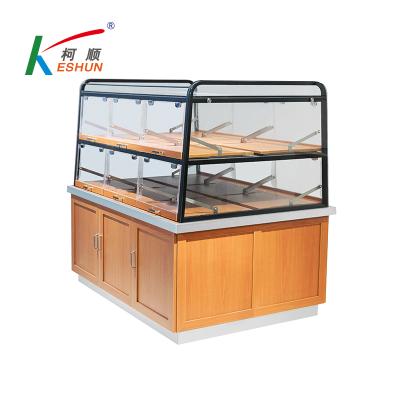 China Popular Wooden Retail Store Bread Display Showcase Bakery Store Fixture Bread Display Rack Bread Display Stand for sale