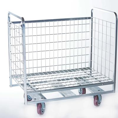 China Corrosion Protection Foldable Galvanized Storage Roll Cage Trolley for sale