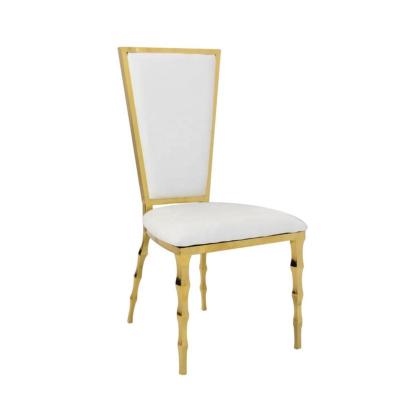 China Modern New Design Gold Stainless Steel Wedding Banquet Dining Chair for sale