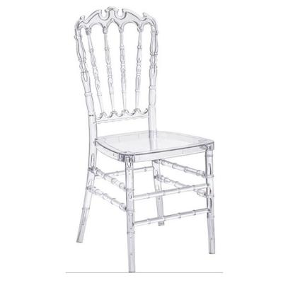 China Modern Hot Sale Transparent Resin Chiavari Chair White Plastic Acrylic Wedding Chair Wholesale Napoleon Chair for sale