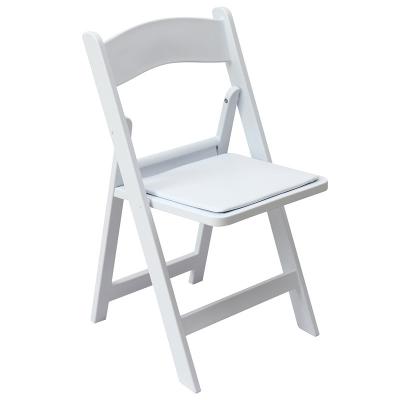 China Modern Factory Price America Resin Folding Padded White Chair For Event And Weddings Rental for sale