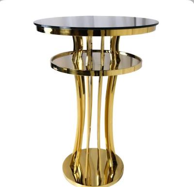 China Modern Promotion Inventory Metal Bar Stools Gold High Boys Bar Cocktail Table for sale