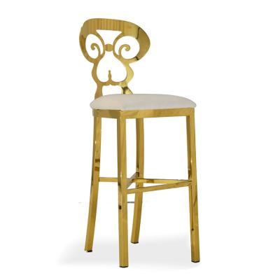 China High-quality Modern Cheap High Foot Monkey Ghost Design Stainless Steel Leather Wedding Event Banquet Stools Bar Chairs for sale