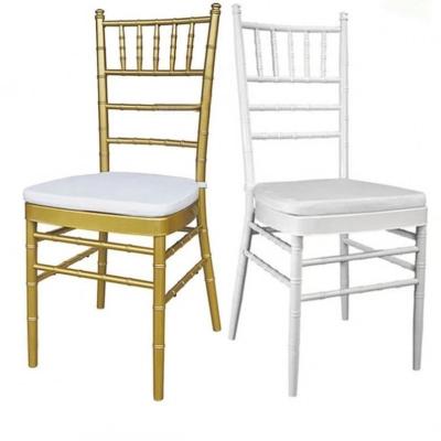 China Modern Supplies China factory metal gold white weddings banquet chiavari chair with cushion for events for sale