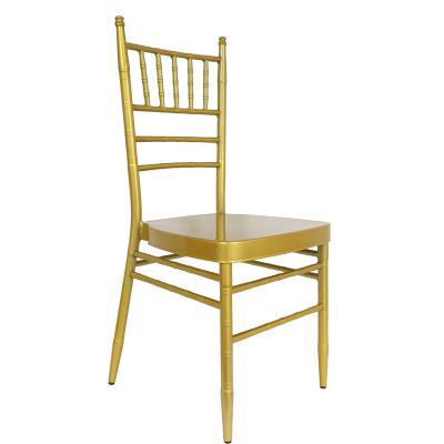 China EUROPEAN Foshan Modern Hotel Furniture Gold Stainless Steel Dining Chairs Round Back Wedding Chair with Gold PU Cushion For Events for sale