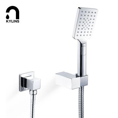 China Without Diverter Handle Single Bathroom Rain Shower Set Bathroom 3 Function Heldhand Shower Faucet Set for sale