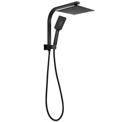 China With Diverter Watermark Wels 2 In 1 Half Shower Rail Shower Head Black Wall Mounted Shower Set For Australia for sale