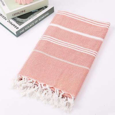 China Premium 100% Turkish Beach Towel Child Safe Quality Hammam Cotton Bath Towels With Fringe Pareo Striped Cotton for sale