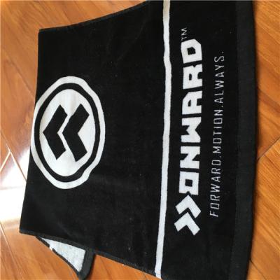 China Hypoallergenic Customized 100%Cotton Logo Black Printed Velvet GYM Bar Towel Sports Towel Washcloths Face Towels for sale