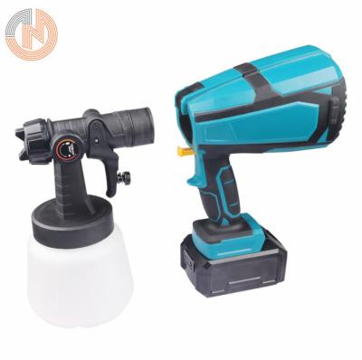 China 21V Cordless Electric Spray Gun Handheld Wholesale Paint Spray Gun Flow Control Easily Shape Battery 21v Horizontal Electric Spray Gun for sale