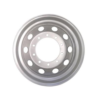 China Wholesale Steel Wheel Rims 22.5 Truck Tire Rims OEM Size OEM Size Bolt Year Steel CBD Adapter Original Silver Custom Hardware Color for sale