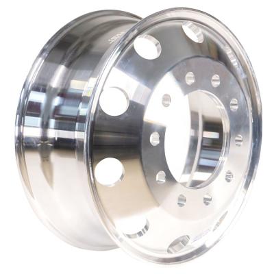 China 22.5 x 8.25 Truck / Bus Aluminum Wheels Rim Forged Aluminum Hub Outside Polished Fit Front for sale