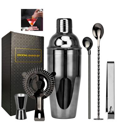 China Cocktail Shaker Set New Arrival Cocktail Shaker Set Matt Black Cocktail Shaker Set With Gift Box for sale