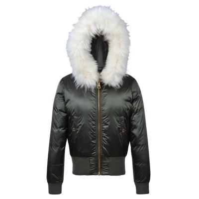 China New Design Sustainable Women Down Jacket Collar Fur Nylon Fabric Winter Coated For Winter Jacket for sale