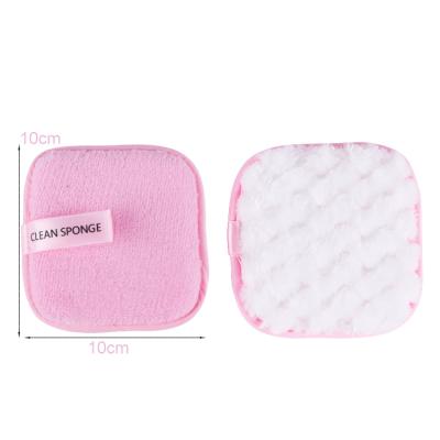 China 100% Microfiber Makeup Remover Private Label Cleaning Colorful Color With Sponge 12cm Makeup Remover Chemical Free Pads for sale