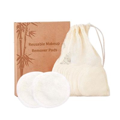 China Natural Reusable Biodegradable Null Fiber Eco-Friendly Reusable Bamboo Cloth Makeup Remover Cleansing Organic Cotton Pads for sale