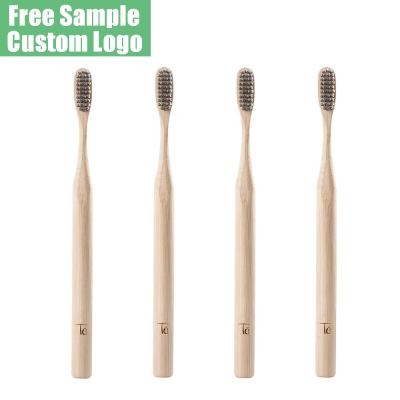 China Custom Logo Best Quality Manufacturer 100% Disposable Kids Organic Biodegradable Adult Charcoal Stiffen Bamboo Toothbrush With Case for sale