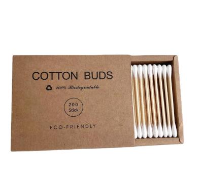 China Bamboo 200pcs/Eco-friendly zero waste bamboo cotton ear swabs biodegradable cotton buds box private label for sale