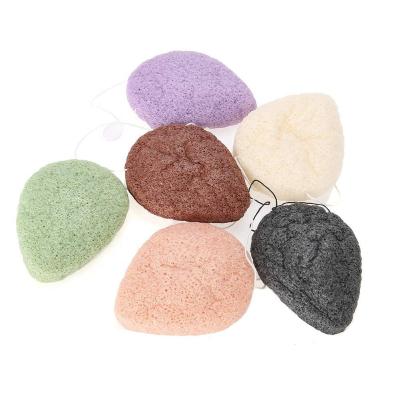 China All Mix Natural Color Pole Flattened Half Around Ball Heart Shape Colorful Nature Organic Konjac Sponge Private Label for sale