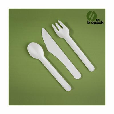 China Modern Biodegradable Paper Cutter and Fork Bagasse Disposable Food Tableware for sale