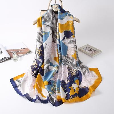 China Fashionable elegant warm temperament shawl wild decorative scarf women's silk scarf long new style Korean emulation for sale