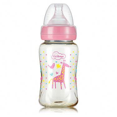 China Soft 2021 New Design PPSU Transparent Wide Neck Baby Milk Feeding Bottle Cut-Resistant Manufacturer for sale