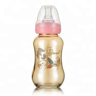 China New Baby Products 2021 BPA Free Baby Bottle Borosilicate Glass Soft Feeding Bottle for sale