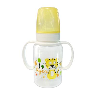 China Custom Portable Newborn Baby PP Standard Neck Travel Viable Cartoon Pattern Hot Selling Feeding Bottles With Two Handle for sale