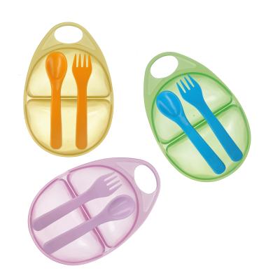 China BPA Free Custom Packing Portable Food Grade Two Part Baby Feeding Tableware Set Baby Feeding Bowls for sale