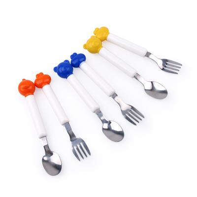 China China Sustainable Supplier Cute Baby Spoon And Fork Set Stainless Steel for sale