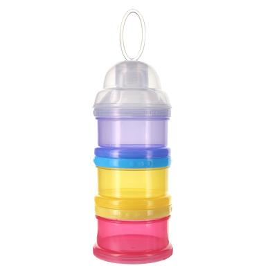 China BPA Free 3 Layers Baby Food Storage Box Portable Infant Plastic Snack Formula Baby Dispenser Reusable Milk Powder Container for sale