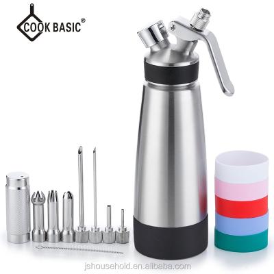 China Stainless Steel Cream Whipper Professional Sustainable Professional Whipped Cream Dispenser JS-CW008A for sale