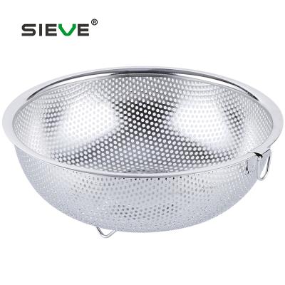 China Sustainable Stainless Steel Mesh Colander With Punching JS-C005 for sale