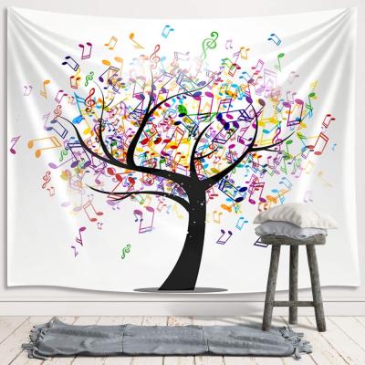 China Twill Music Tree of Life Tapestry Wall Hanging Decoration Abstract Tapestries For Living Room Bedroom for sale