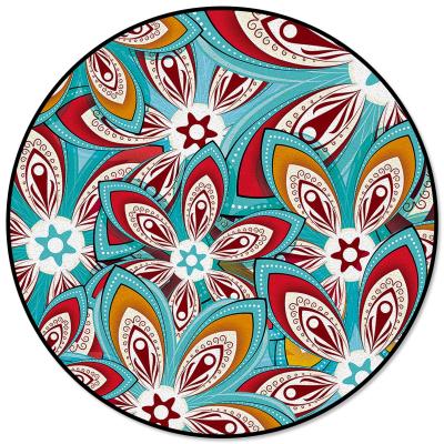 China Washable anti-slip floral mandala style print floor rugs surround around rug and blanket for playing with baby in living room for sale