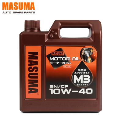 China MASUMA Auto Car Benzine Oil M3 10W-40 SN Semi synthetische motor olie 4L Te koop