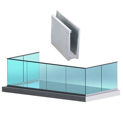 Китай Aluminium Channel Balustrade Glass Clamps Balustrade Hardware Outdoor Glass Stair Railing Accessories продается