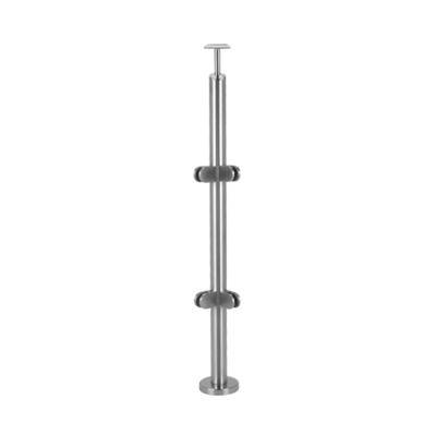 中国 304/316 Steel Balustrade Posts Stainless Steel Balcony Glass Railing Post Decking Railings Post 販売のため