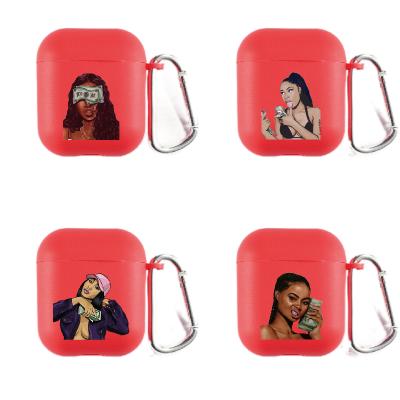 China Painted Back Cover Women Type Headphone Cover Device Red Soft For Headphone Anti-fall For Airpods for sale