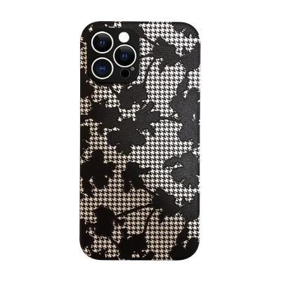 China Retro Thousands of Birds Flower Pattern Soft TPU Mobile Phone Case Waterproof Straight Edge Leather Pattern for iPhone for sale