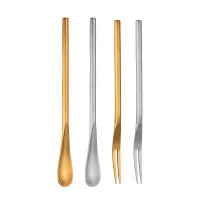 China Sustainable Creative Long Handle  Stainless Steel Dessert Coffee Stirring Spoon Bar Tools Cocktail Mixing Spoon for sale