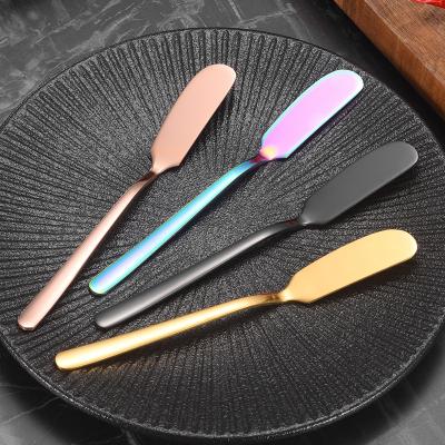 China Sustainable New Arrival Food Grade Colorful Kitchen Cutlery Breakfast  Dessert  spreader Cheese Knife set for sale