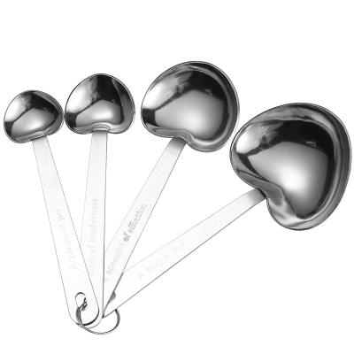 China Sustainable Hot Selling Good Quality Heart Shape 4pcs Flatware Soup Kitchen Hot Pot Spoon Set for sale