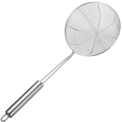 China Sustainable Various Good Quality Round Stainless Steel Filter Oil-frying Bbq Filter Fries Spoon for sale